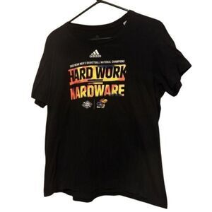 Kansas Jayhawks Hard Work Hardware 2022 NCAA Champions Adidas Size 2XL T-Shirt